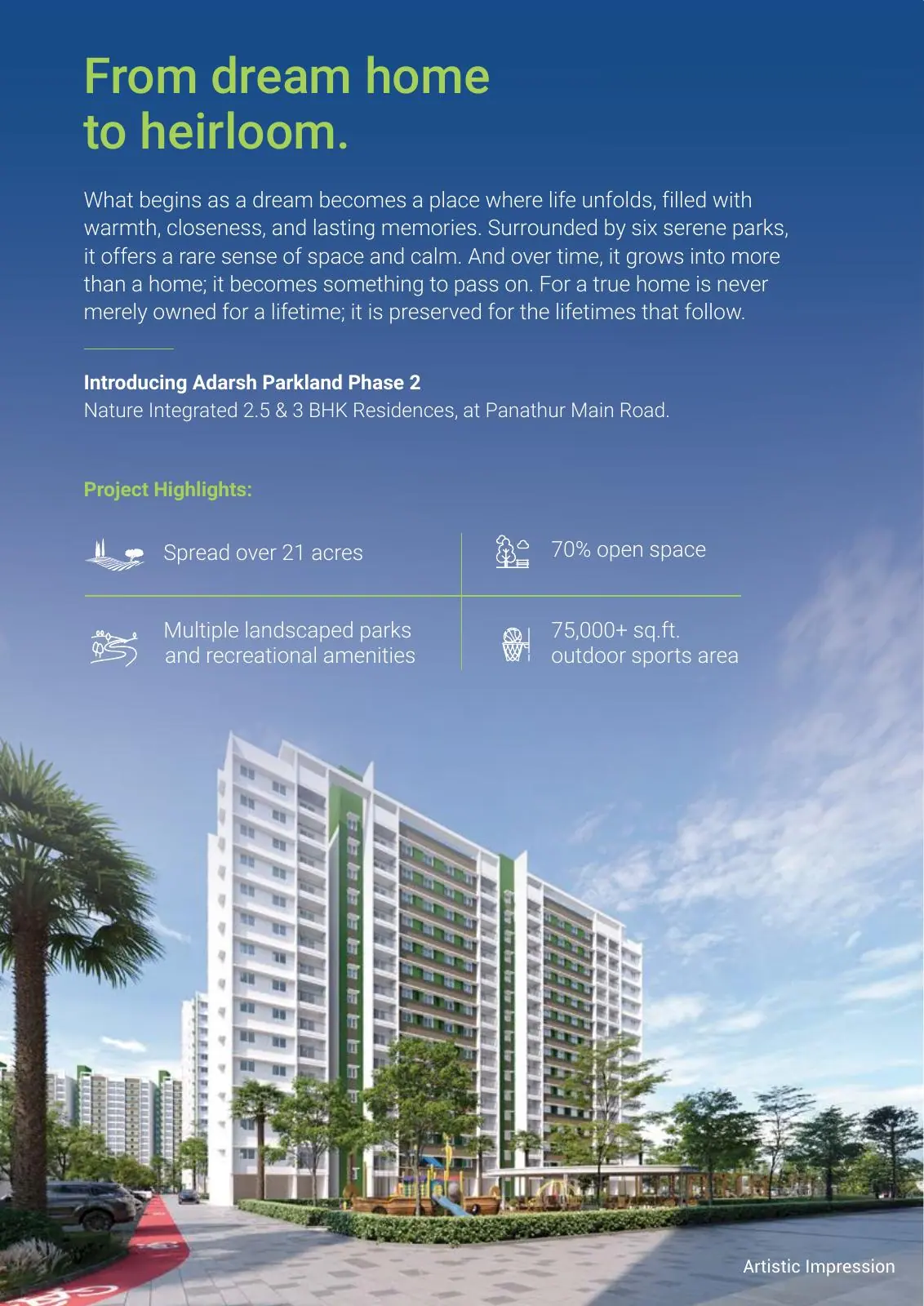 Adarsh Parkland brochure page