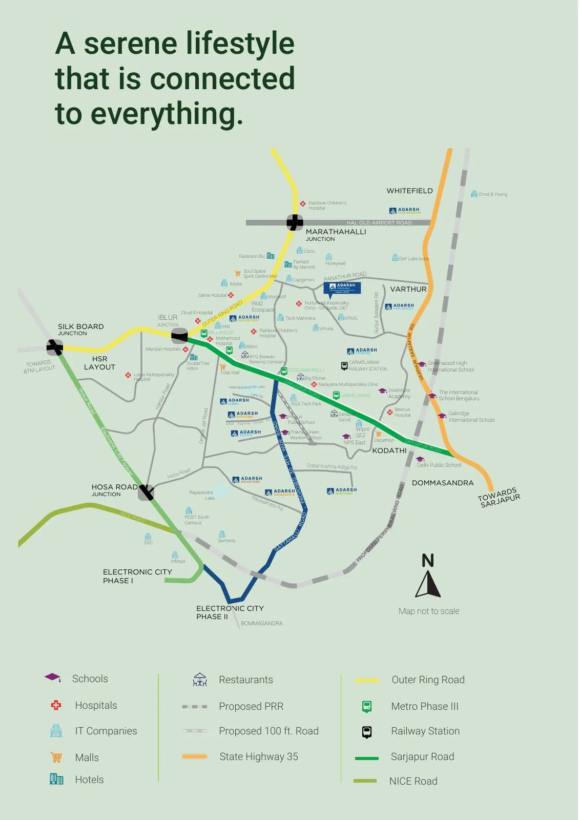Adarsh Parkland location map from the Phase 2 brochure