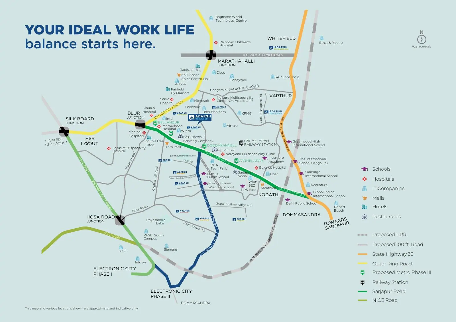 Adarsh Rosewood location map from the brochure