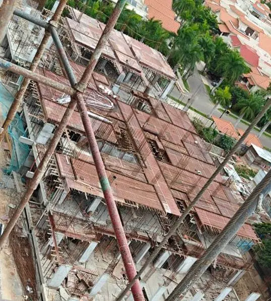 Block D and E slab work at Adarsh Rosewood, June 2026