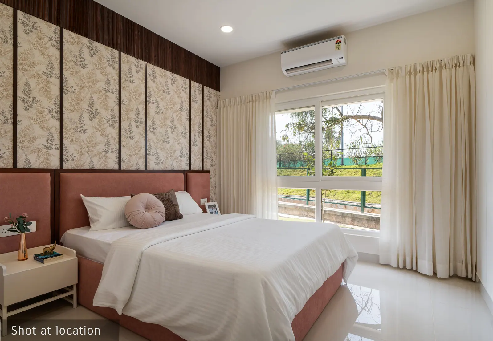 Master bedroom shot at the Adarsh Tropica show flat