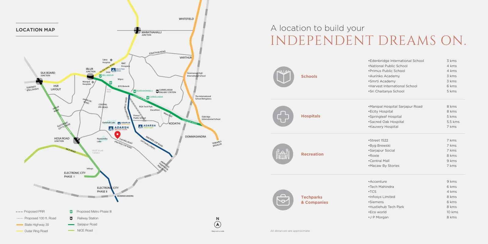 Adarsh Welkin Park villa location map